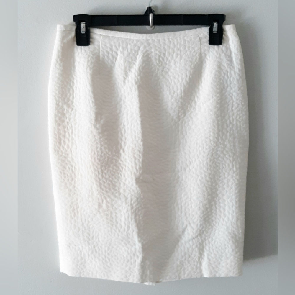 Calvin Klein White Textured Pencil Skirt